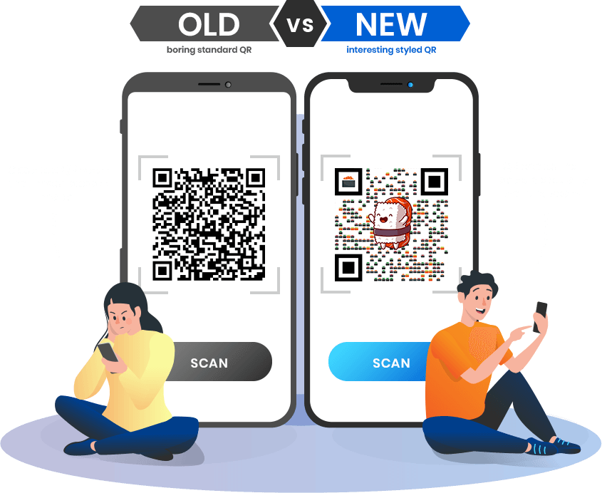 Comparison of two different QR Generators. The one on the left is fairly boring, while the one on the right is very entertaining.