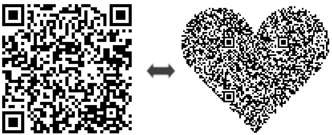QR Code Embedded Text Example